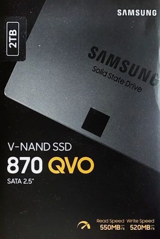 SSD Samsung 870 QVO 2TB SSD 4-bit MLC V-NAND SATA III 6Gb/s 2.5" Disco Interno (Envios a Latinoamérica)