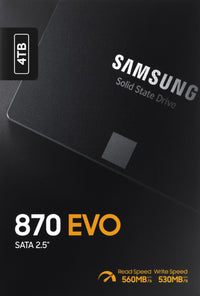 SSD Samsung 870 EVO 4TB SSD 4-bit MLC V-NAND SATA III 6Gb/s 2.5"(Envios a Latinoamérica)