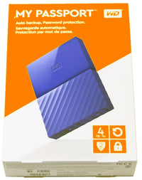 Disco Externo Portatil WD My Passport 4TB USB 3.0 2.5", Azul (Envios a Latinoamérica)